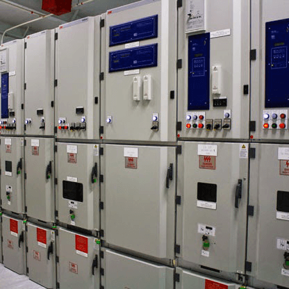 Switchgear with gas (SF6) spark extinguishing room (SF6)